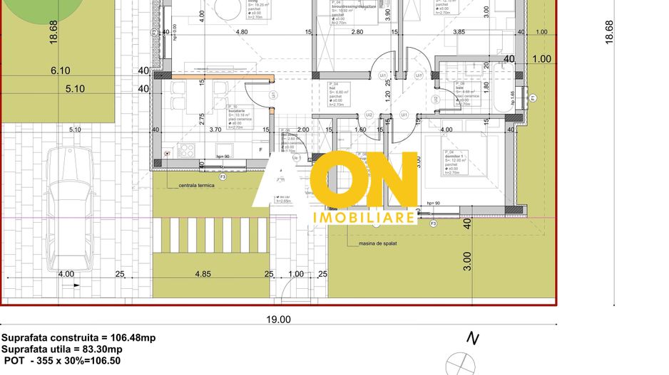 Casa 4 camere, 355 mp teren, gata de mutat, cartier Orizont - Schiță 5