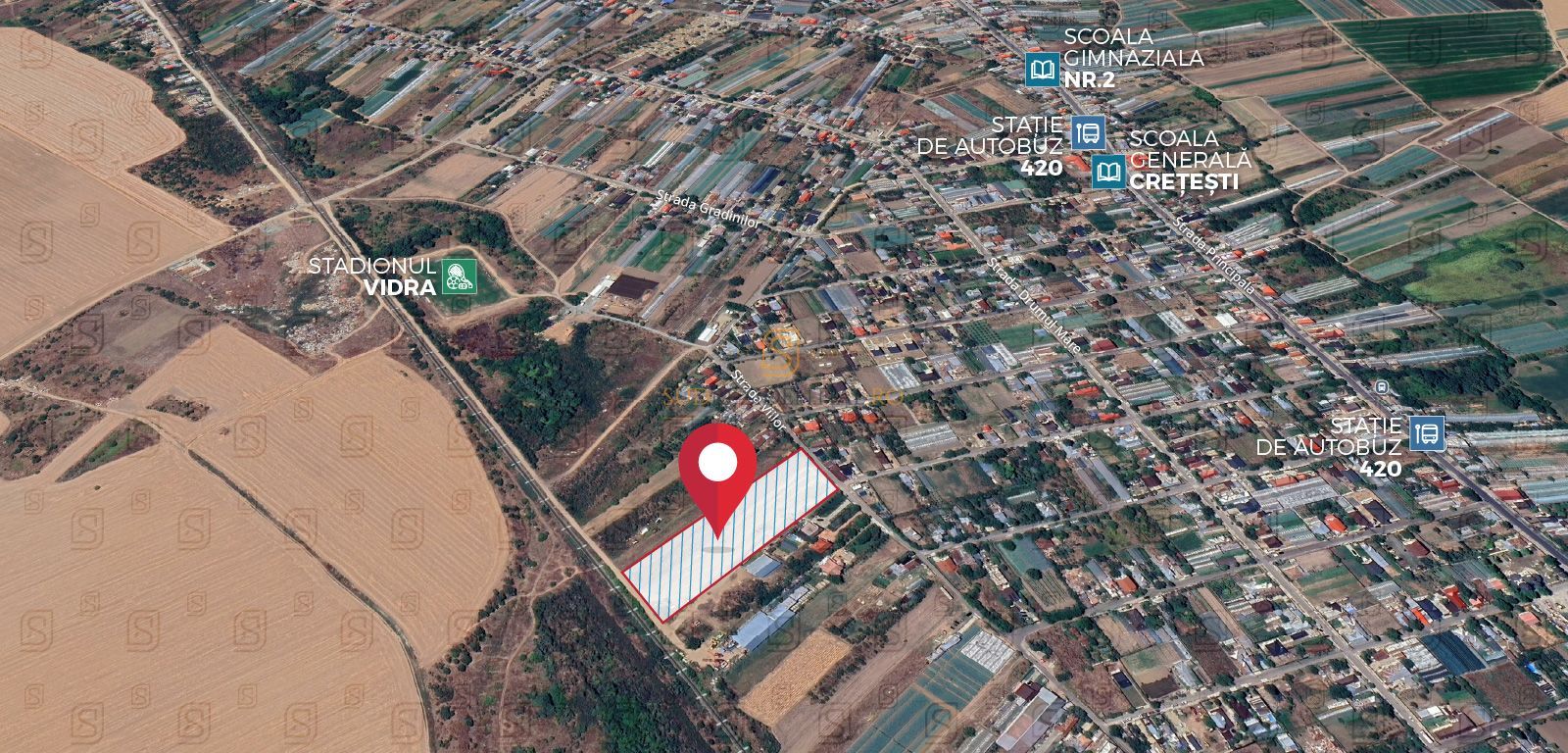 Teren intravilan 7.172 mp, Deschidere 36 ml, Vidra, Cretesti - Poză 3