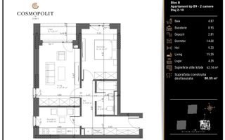 Apartment Premium | Zona Răcădău | 64 MP - Poză 13