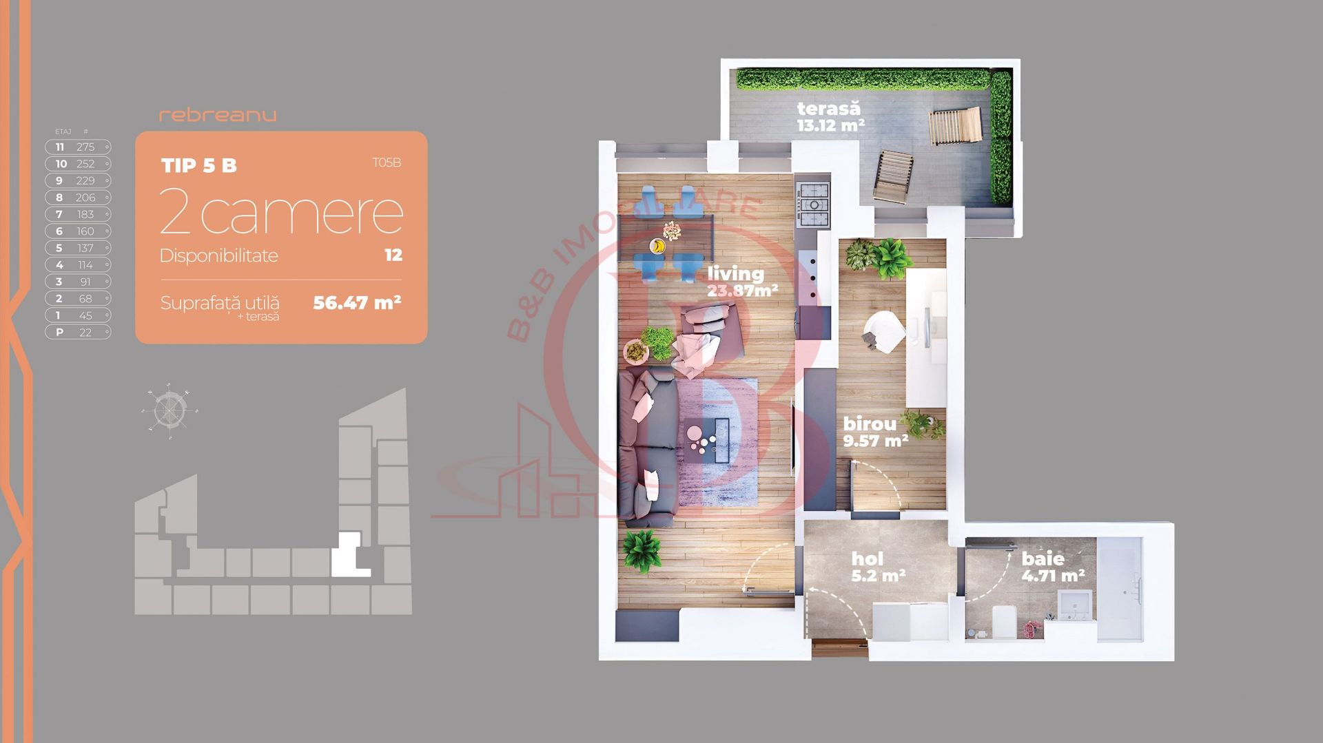 Apartament 2 camere Auchan Titan-Liviu Rebreanu - Schiță 2