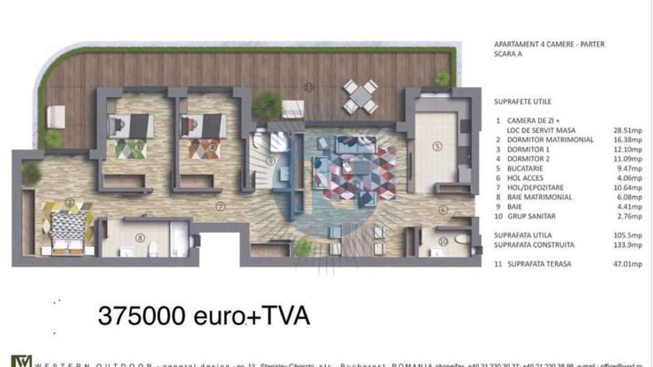 Apartament cu 3  camere in Bloc Boutique Dacia Eminescu - Poză 16