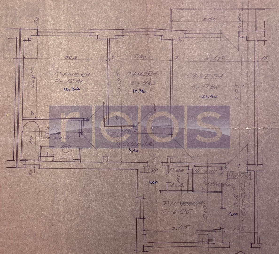 DE VANZARE APARTAMENT 3 CAMERE 65 MP | DECOMANDAT| METROU LUJERULUI - Schiță 8