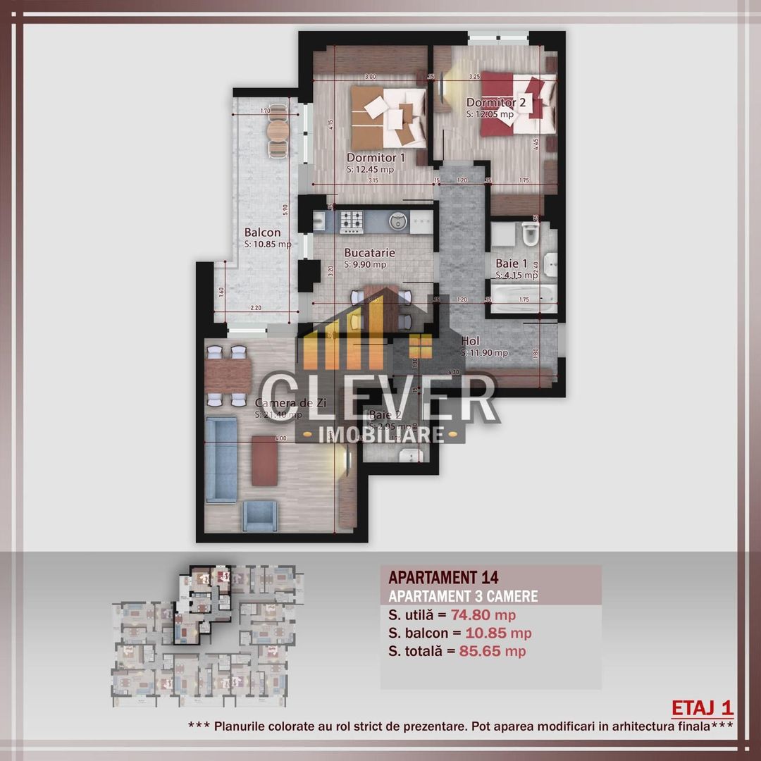 Theodor Pallady 3 Camere Metrou N. Teclu Direct Dezvoltator - Poză 1