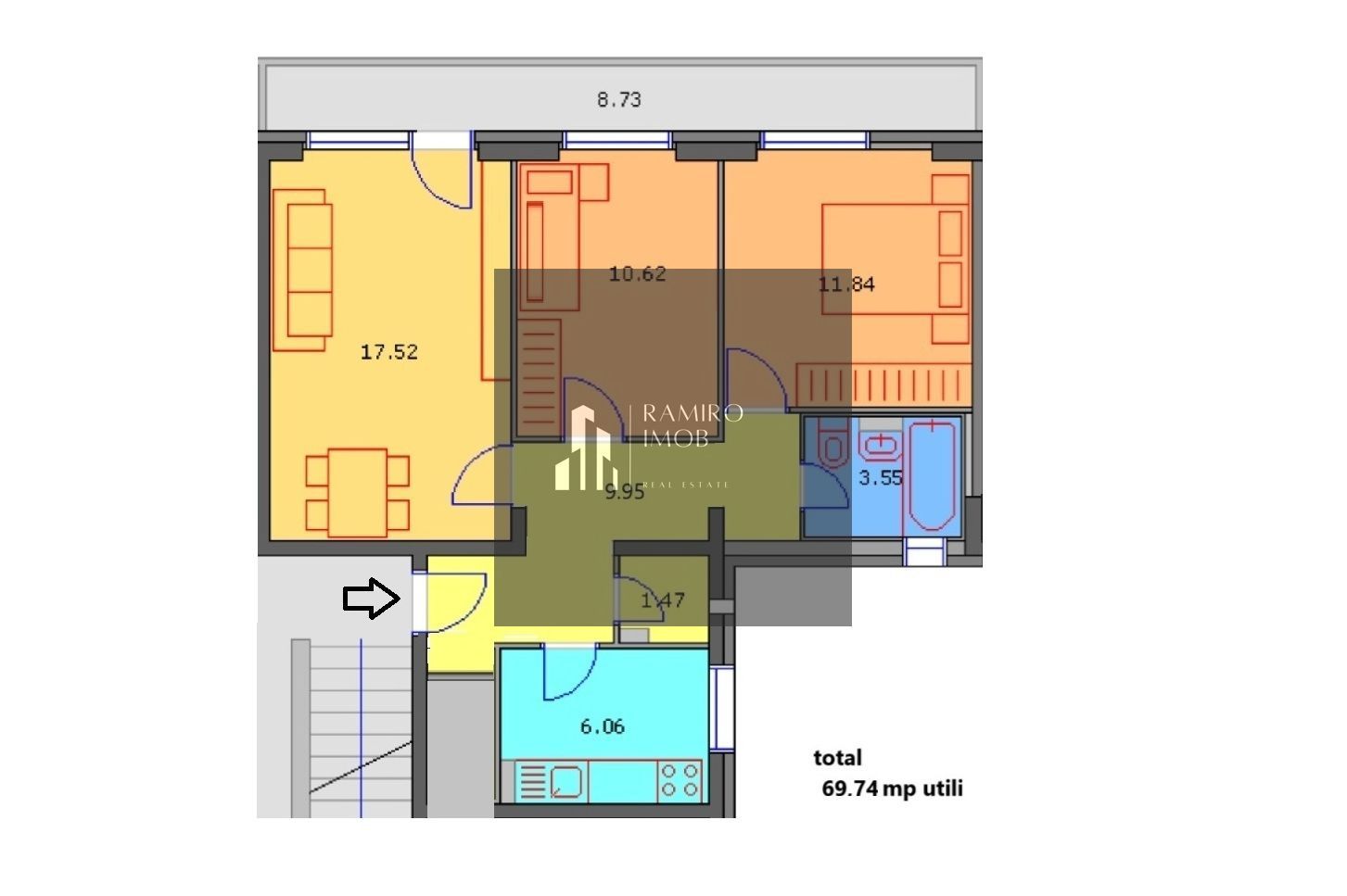 Apartament 3camere decomandat 70mp -centrala -Prelungirea Ferentari - Poză 3