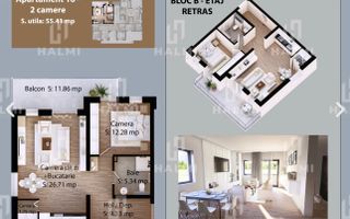 Apartamente 2 si 3 camere semifinisate | 40-66 mp util | Zona Micro 16 - Poză 6