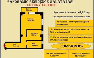 Apartament decomandat de vanzare in Iasi, Galata, 44,62 mp, bloc nou - Poză 2