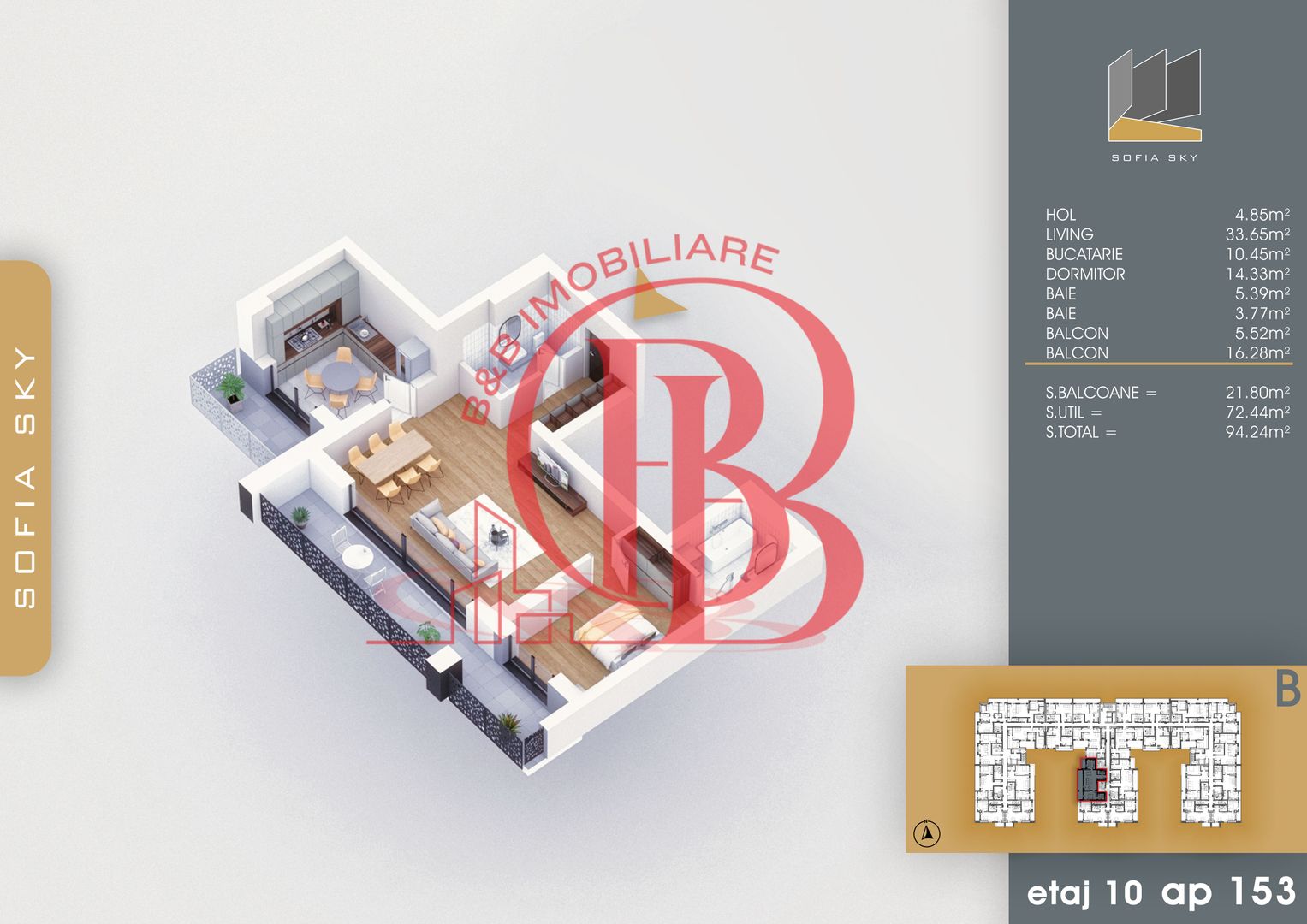 2 camere cu 2 bai Bloc Finalizat Theodor Pallady 7min Metrou - Schiță 3