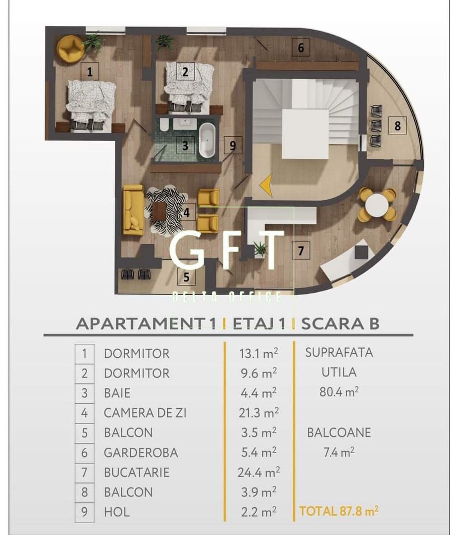 Apartamente 1-3 camere, zona semicentrală! - Poză 9