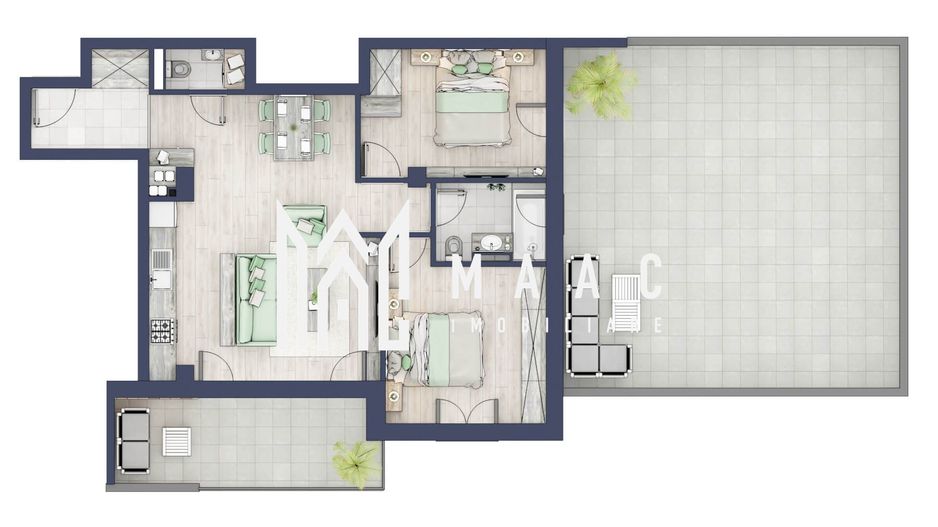 Apartament 3 camere | Balcoane/Terase 31.8 mp | Turnisor - Poză 1