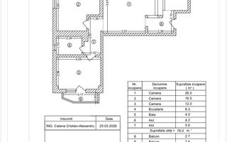 3 CAMERE ‖  MATEI BASARAB ‖ BLOC REABILITAT ‖ - Schiță 6