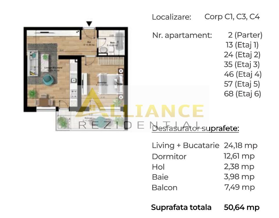 Apartament Tip Studio [ 750m Metrou Berceni ] - Poză 7