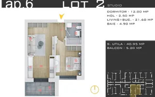 Studio 46mp  - Design Modern - Zona Pallady - Comision 0% - Schiță 12