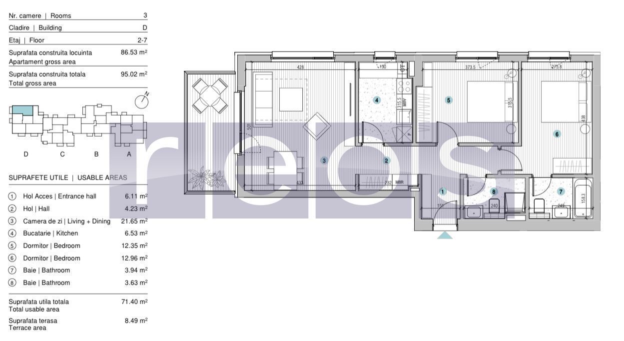 VANZARE APARTAMENT 3 CAMERE | STRAULESTI | 86MP | TERASA | COMPLEX NOU - Poză 17
