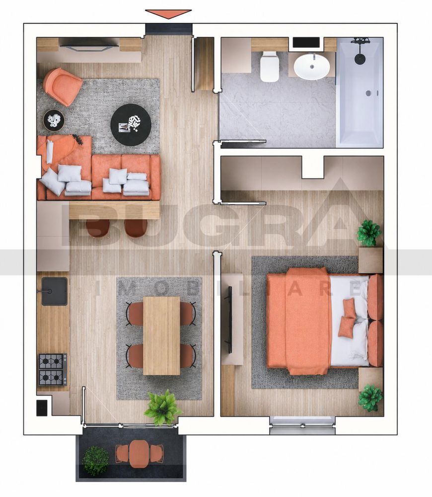 Apartament de 2 camere, bloc nou, parcare inclusa, Complex Estimo Park - Poză 8