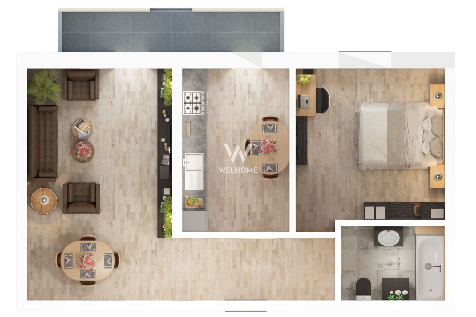 Apartament 2 camere Piata Rahovei, Dedeman, Sibiu - Schiță 8