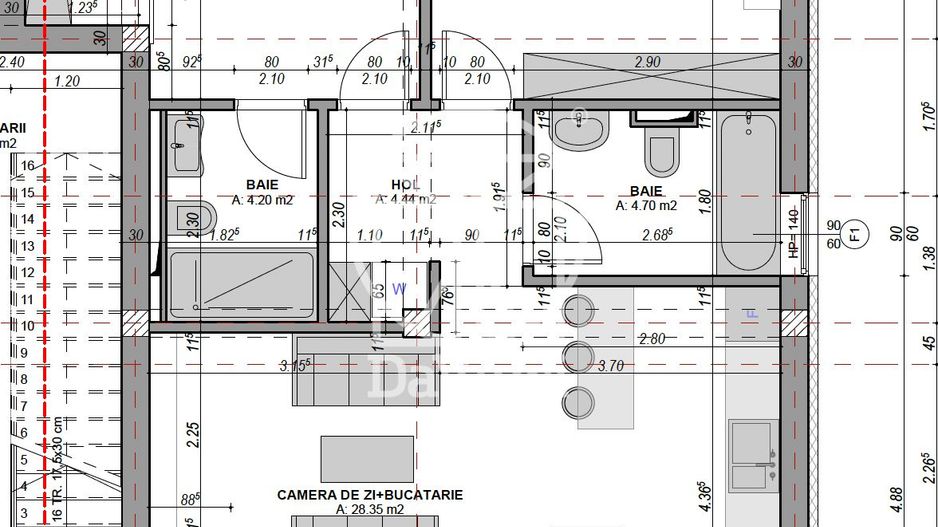 Apartament 3 camere, finisat la alb, aer conditionat (NCL-COL-ap.26) - Poză 6