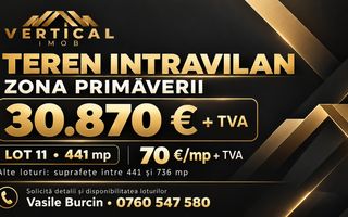 Teren intravilan 441 mp | Zona Primăverii | 30,870 € + TVA - Poză 3