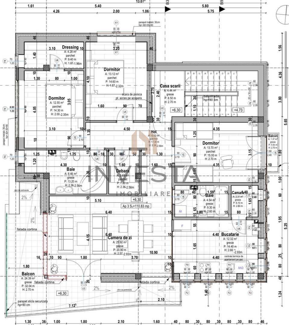 Ap. 3 camere 110 mp utili in zona strazii Eremia Grigorescu! - Poză 2