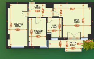 PF vand ap 2 cam 57,4 mp intabulat mobilat cu loc parcare subterana - Poză 8