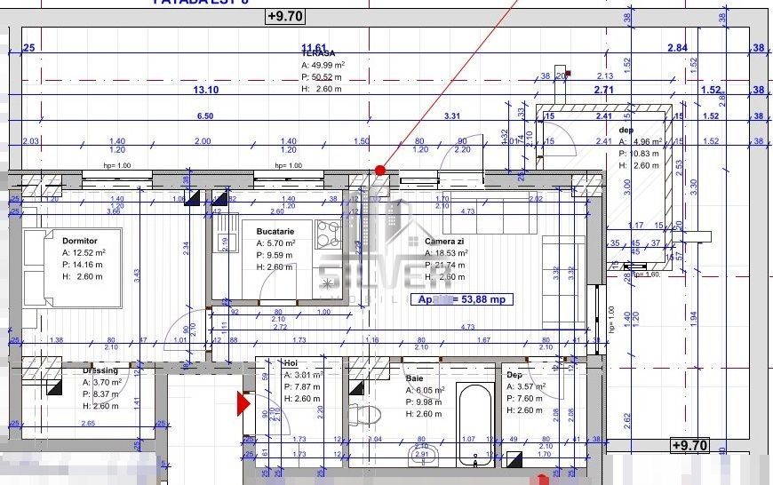 Apartament cu 2 camere dec.+terasa de 50 mp+boxa 5 mp.PRET REDUS! - Poză 5