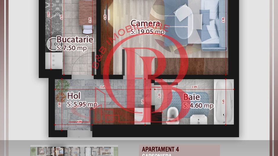 Garsoniera ideala pt  investitie Titan Pallady Metrou Nicolae Teclu - Schiță 1