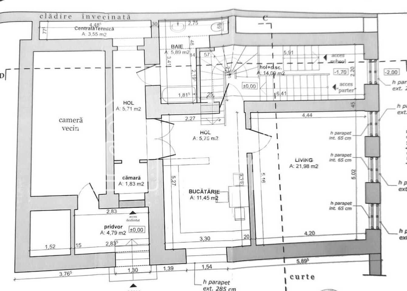 Casă veche, solidă, cu 4 camere, pivniță boltită și 4 băi – zonă centrală - Schiță 14