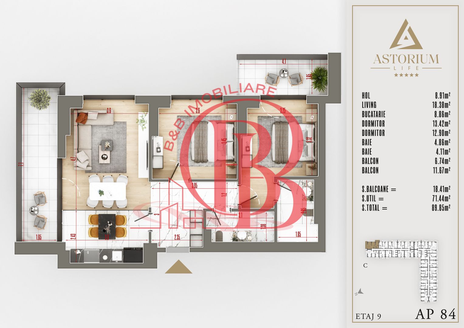 3 camere  Proiect Premium Titan Pallady - Schiță 6