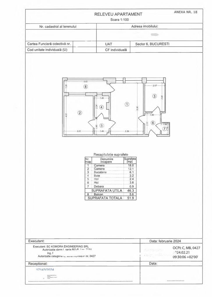 Apartament 2 camere | Militari – Lujerului | Metrou 3 min - Schiță 10