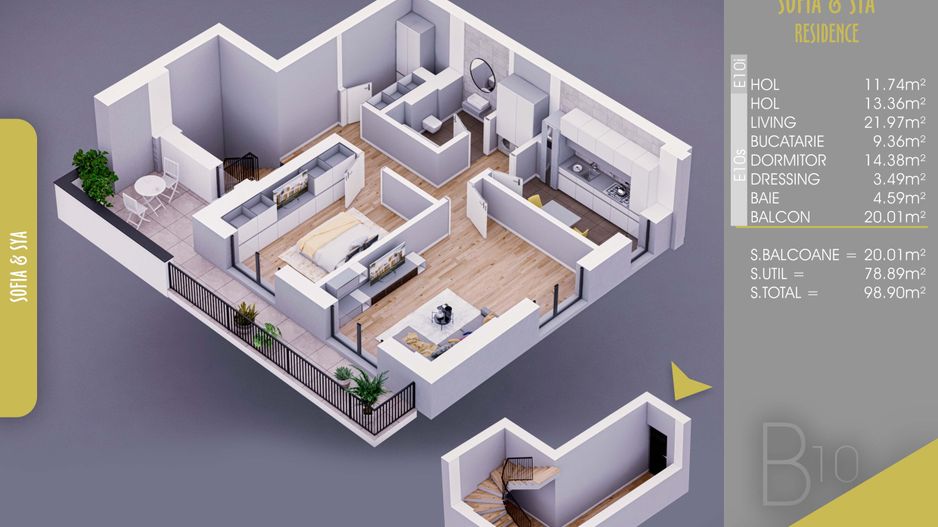 Duplex 2 camere Parcare Bonus-Titan-Pallady- 10 min Metrou Nicolae Teclu - Schiță 6