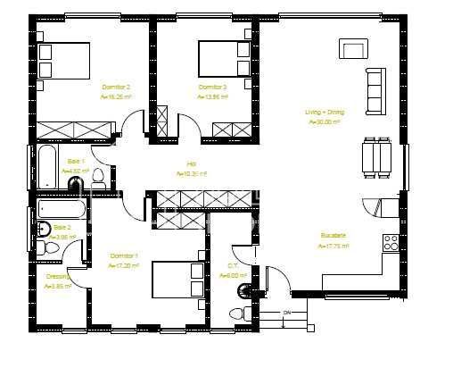 Casa individuala pe un singur nivel, zona Sura Mica - Schiță 14