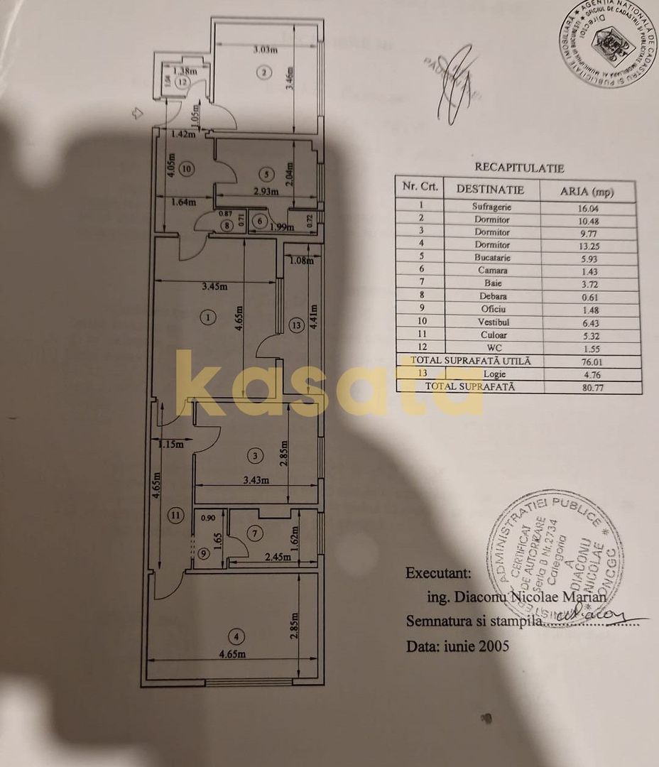 4 Camere | Etaj Intermediar | De Renovat | Proiect pentru centrala - Schiță 20