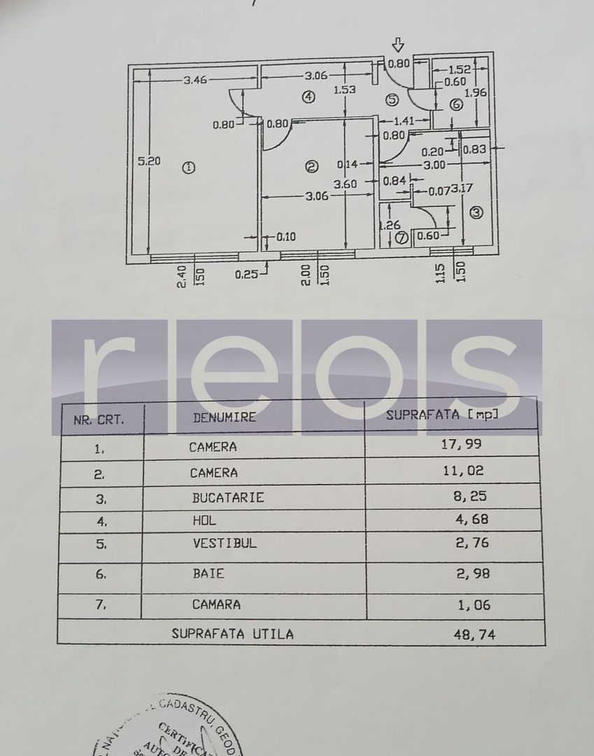 DE VANZARE 2 CAMERE  | DRUMUL TABEREI – ROMANCIERILOR | MOBILAT - Schiță 6