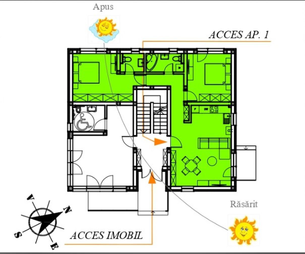 Apartament 3 camere, 2 bai - 65 mp | Curte proprie 80 mp | Comision 0% - Poză 11