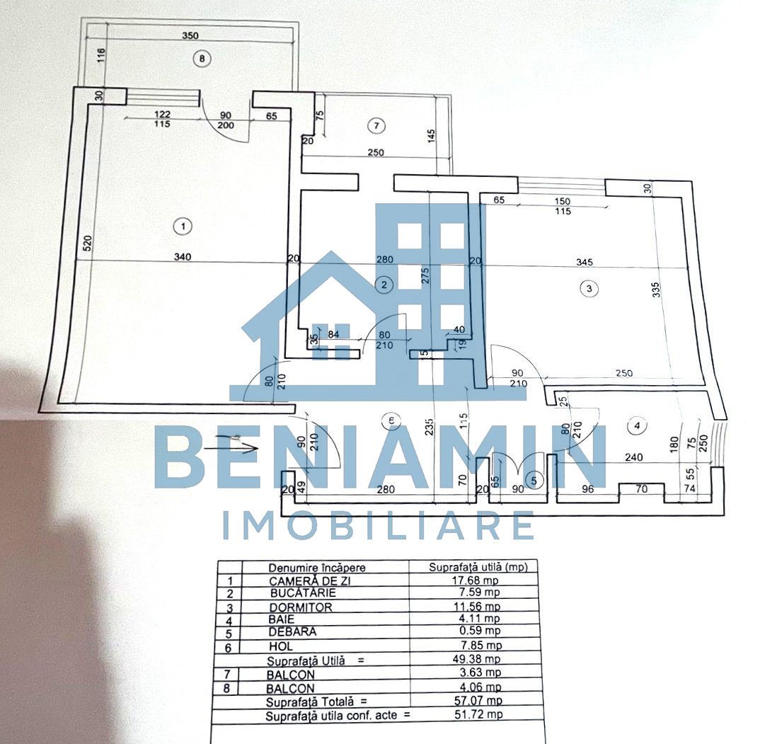 Apartament 2 camere Decomandat Lapus Sucpi intermediar 57mp - Schiță 6