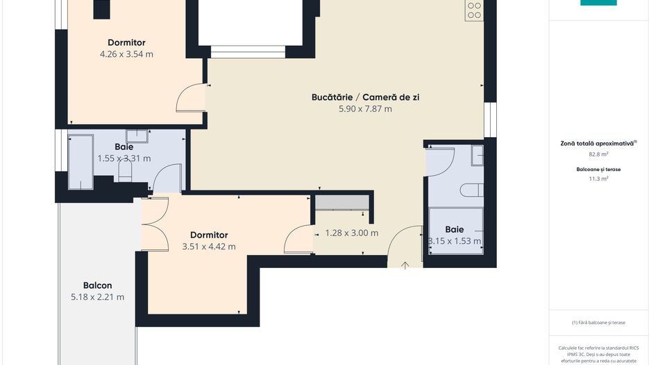 Apartament cu 3 camere și gradină - Poză 17