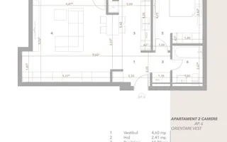 Apartament  2 camere-58.69 mp- LA CHEIE-zona Turnisor /Sibiu - Schiță 12