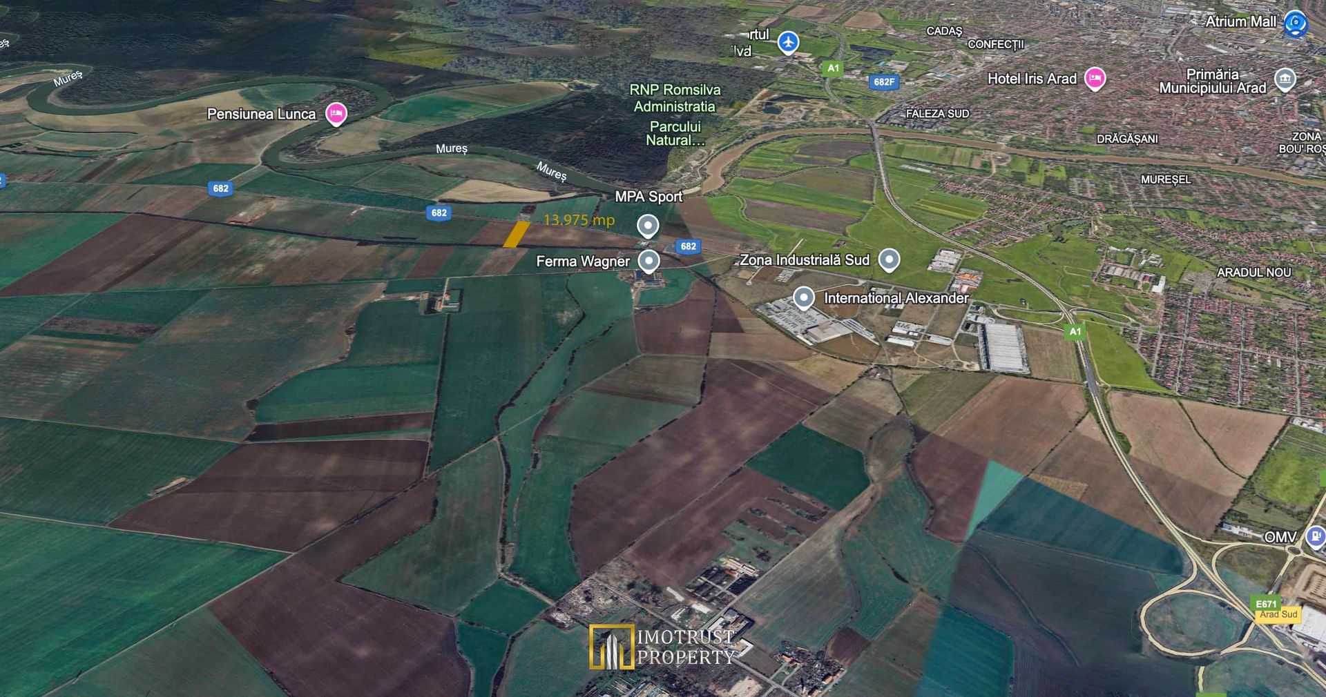 Teren industrial 13.975 mp – Zona Industrială Sud Arad, acces rapid A1 - Poză 2