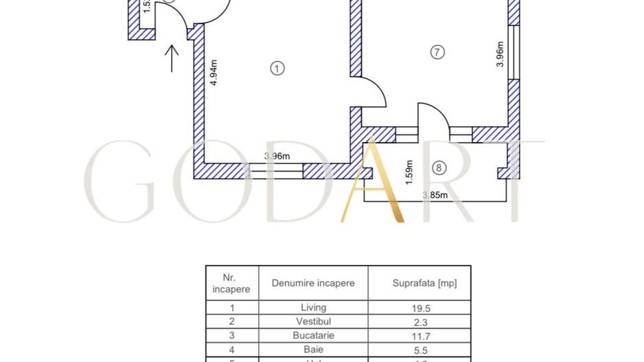 Apartament 3 camere |terasă si curte în Dorobanți Capitale - Schiță 20