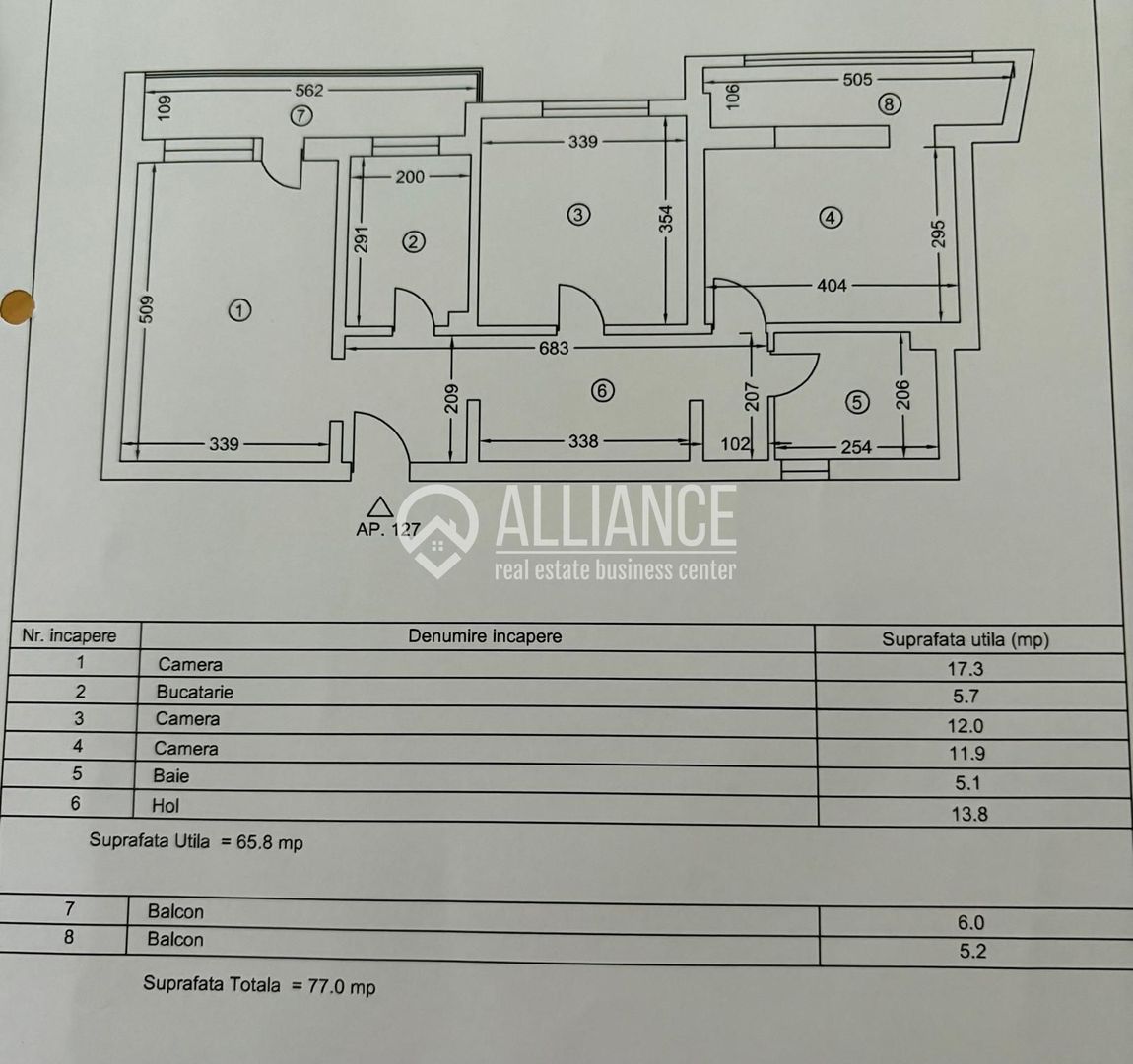 Tomis Nord Ciresica (C0D06) apartament 3 camere 68 mp - Poză 10