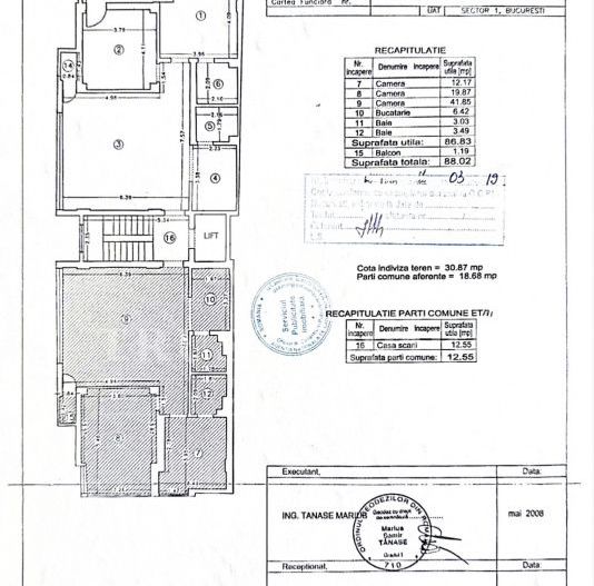 Apartament 3 camere Clucerului / Imobil 2008 / Loc de parcare - Poză 9
