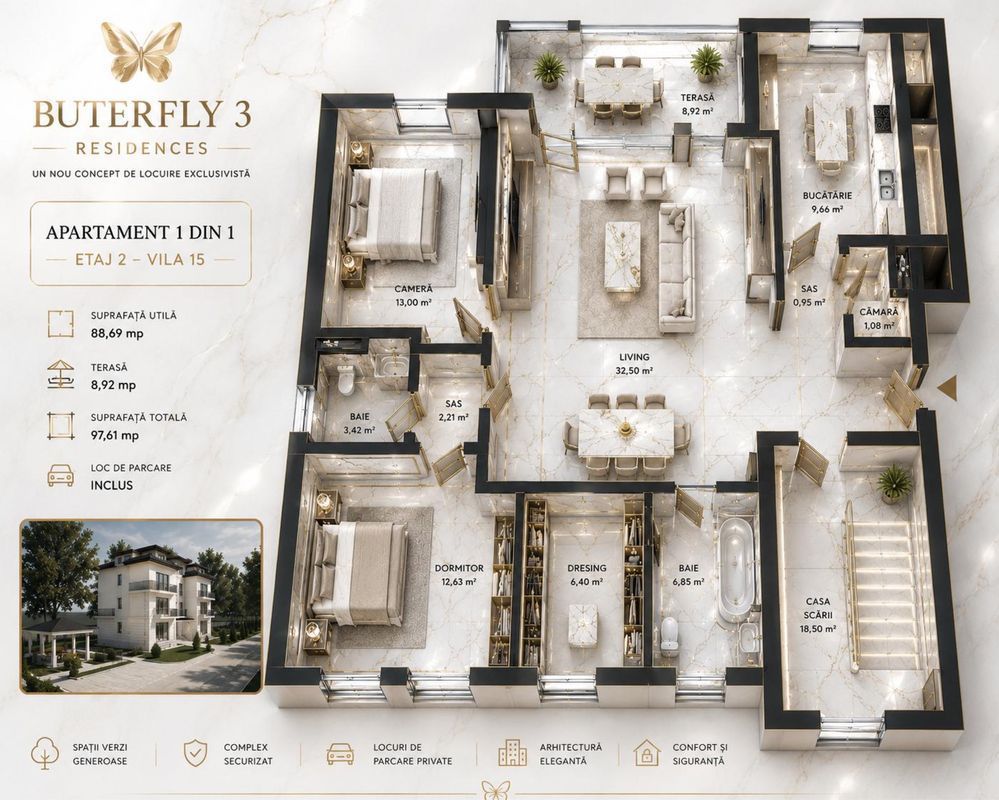 BRASADAS vinde apartament in Butterfly Residence 3. - Poză 3
