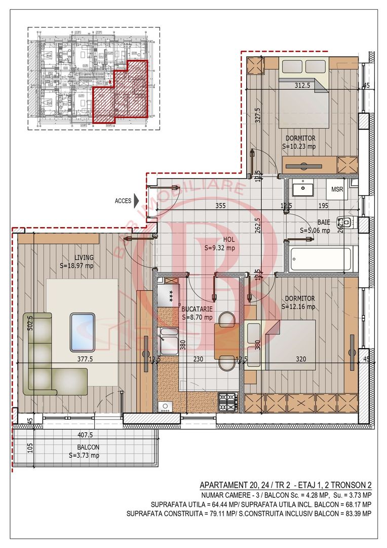 Apartament Pallady 3 camere Pret Credit Ipotecar avans 15% - Schiță 18