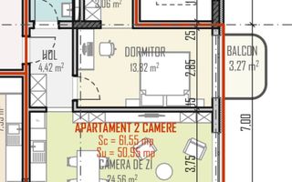 Apartament cu 2 camere într-un proiect exclusivist NOU - Calea Turzii - Schiță 2