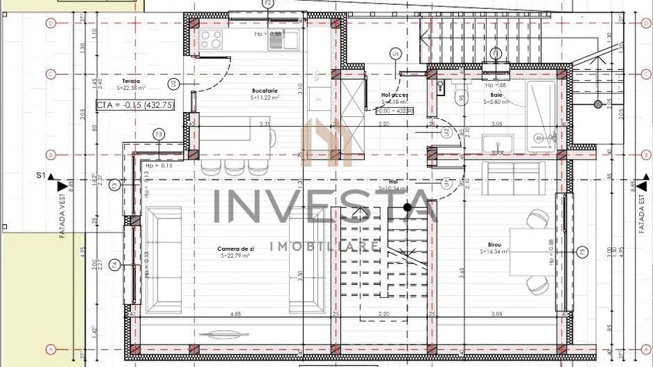 Casa de inchiriat cu curte de aproximativ 400 mp, cartier Borhanci - Schiță 15