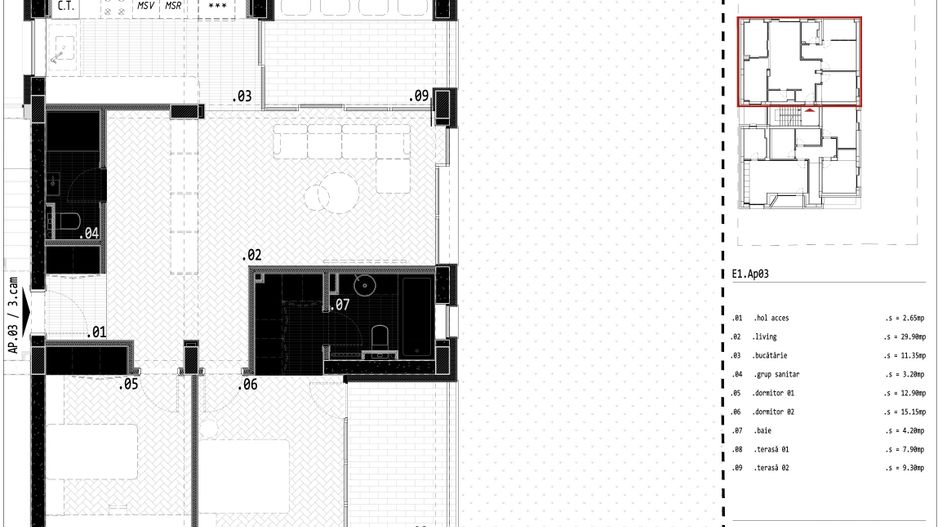 APARTAMENT 3 CAMERE | BLOC NOU | - Schiță 18