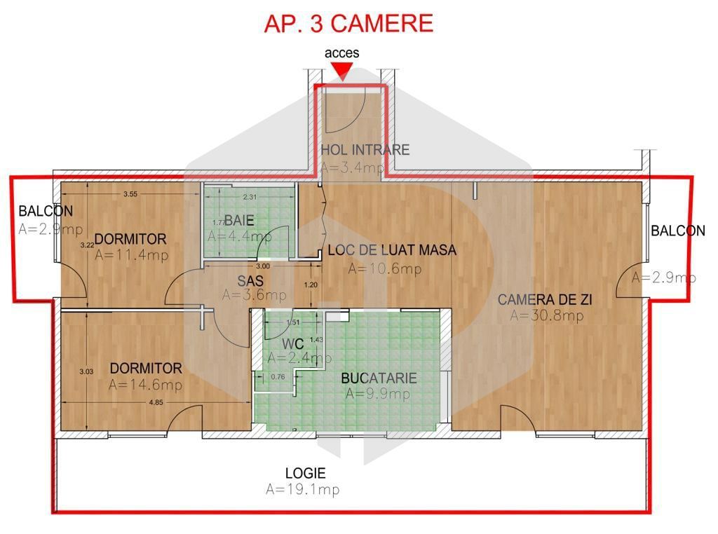 Apartament 3 Camere | Decomandat | Str Rahovei | Bloc Y | Dezvoltator - Poză 2