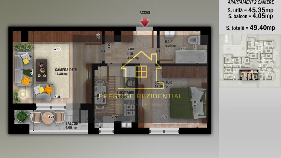 Ap 2 Camere Decomandata,Finisaje Premium,Nicolae Grigorescu-Metrou - Poză 1