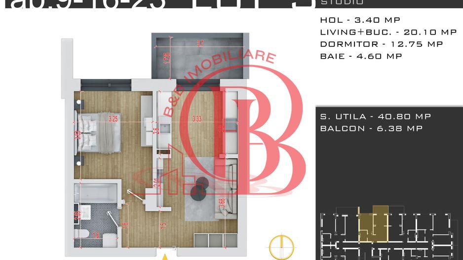 Apartament 2 camere-Theodor Pallady-Metrou Nicolae Teclu - Schiță 12