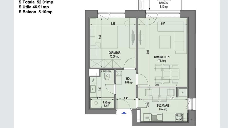 Apartament 2 camere I Nusco City Faza 2 I 159500 + Tva - Poză 8