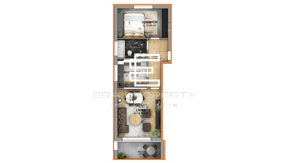 Apartament 2 camere /LA CHEIE/ INTABULAT /zona Aeroport Sibiu - Schiță 7